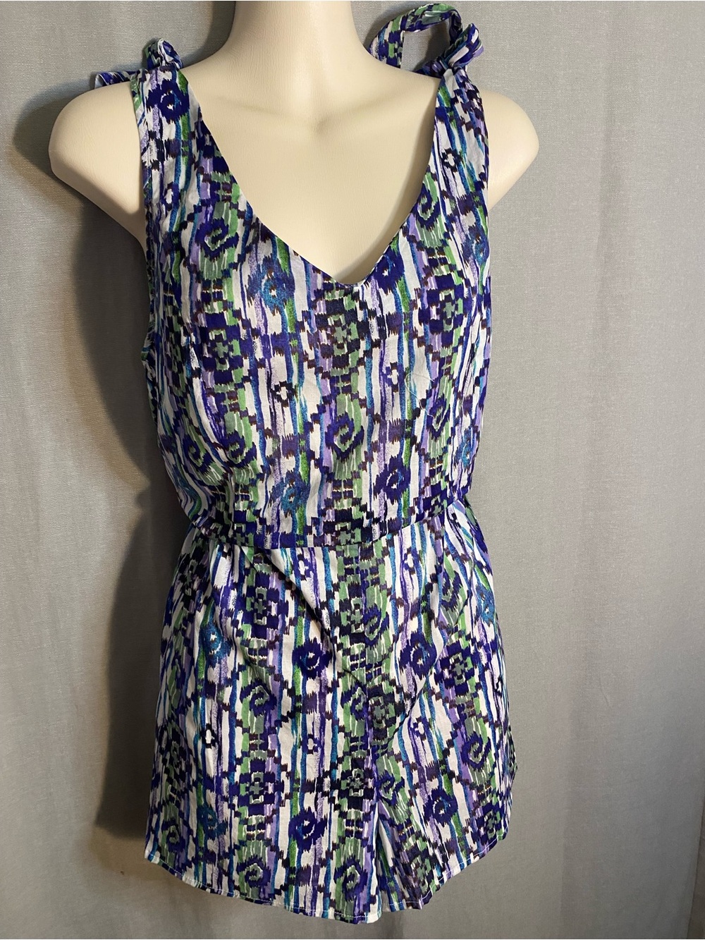 Cyrus Multicolor Blue, Green & White Floral Romper